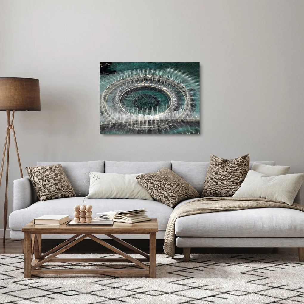 Tablou pe sticlă cu fântănă arteziană (70x50 cm)