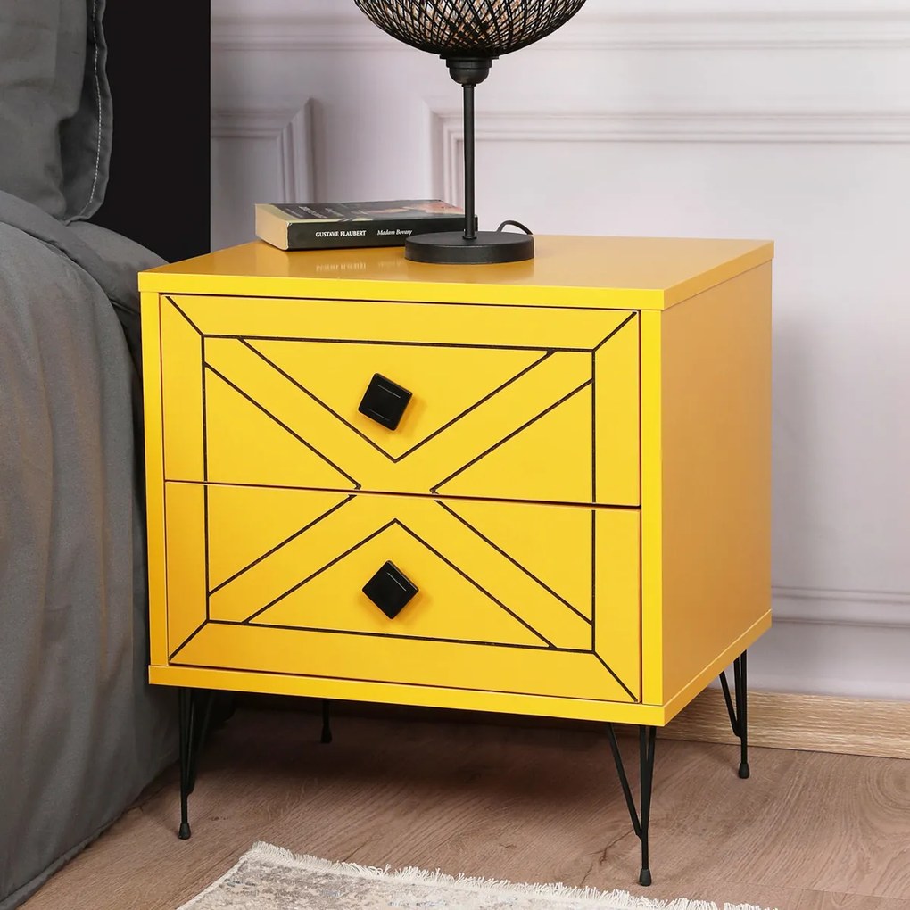 Măsuță de noptieră Luna Yellow