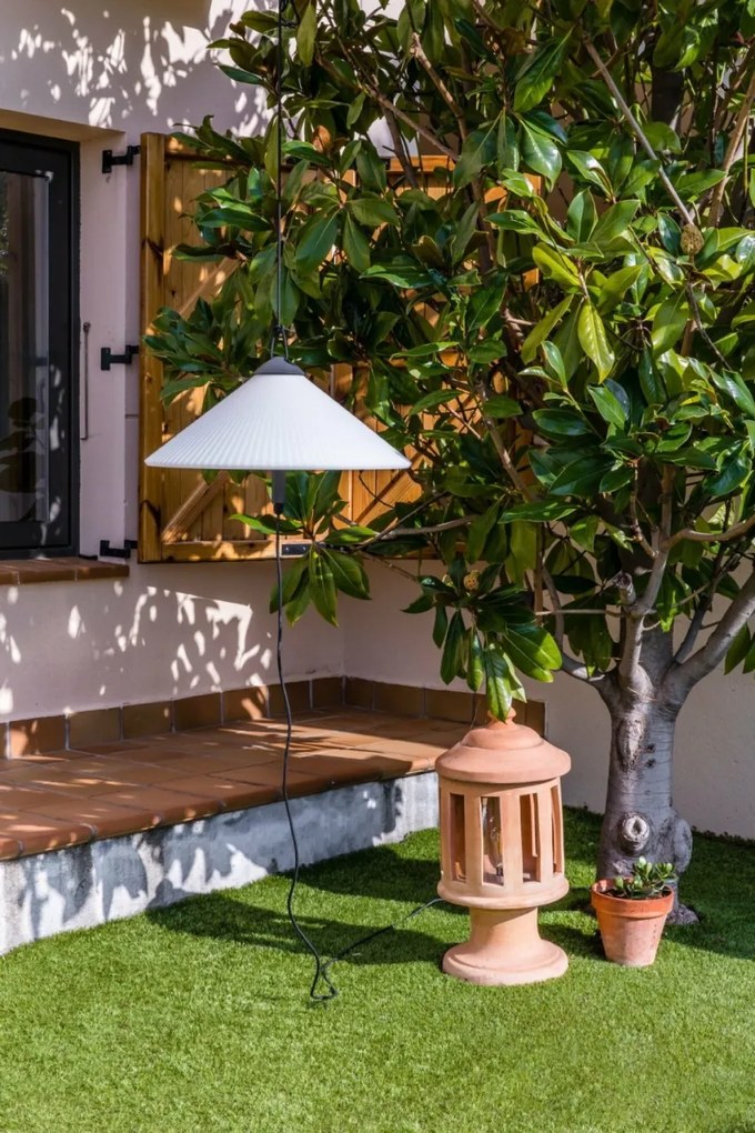Lampa portabila iluminat exterior decorativ SAIGON cone R55 gri/alb