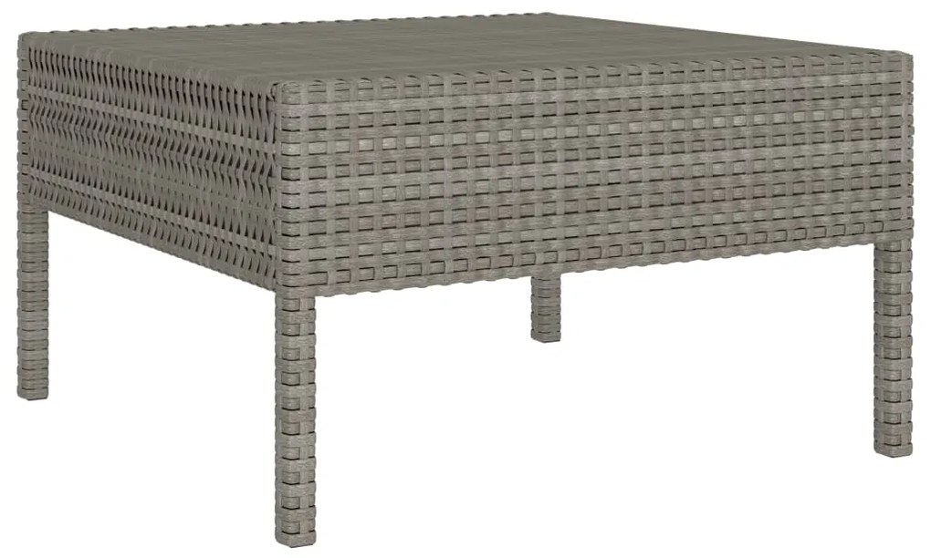 Set mobilier de gradina cu perne, 3 piese, gri, poliratan Gri, 3