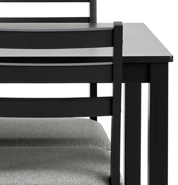 Set de masă EMILY cu 4 scaune, negru