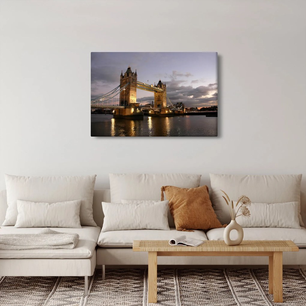 Tablou - Tower Bridge la noapte (90x60 cm)