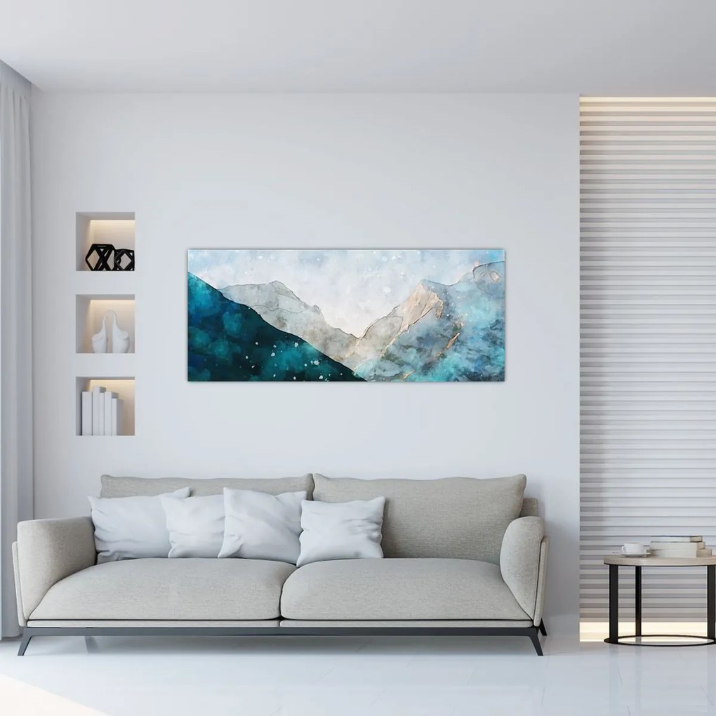 Tablou - Munte desenat (120x50 cm)