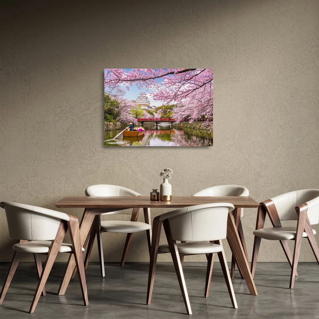 Tablou pe sticlă cu cireș japonez (70x50 cm)