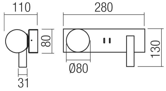 Redo NORMA 01-4662 - Aplică de perete LED, 5W/230V + LED 3W, CRI90, USB, bronz