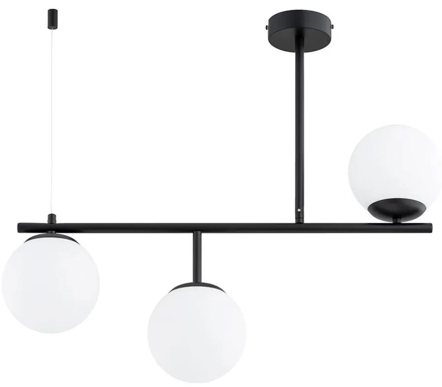 Lustră pe tijă LUNA 3xE14/10W/230V negru