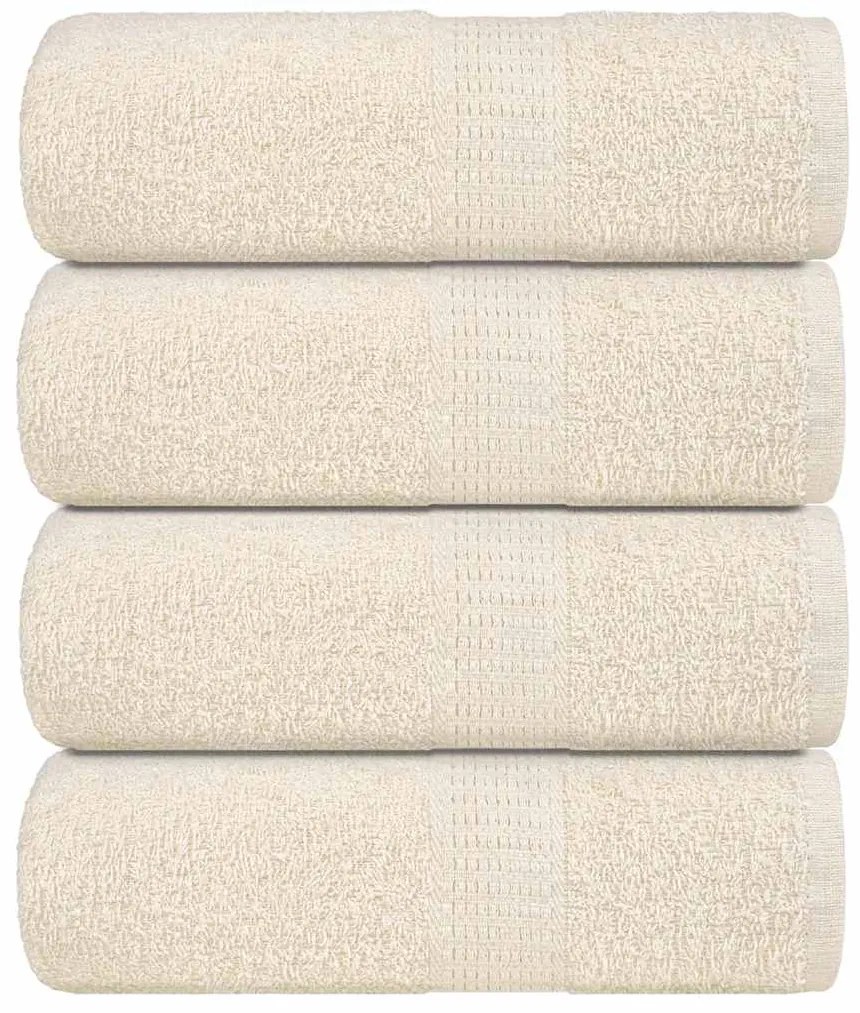 vidaXL Prosoape de baie 4 buc. FROGN, crem, 30x30 cm, 100% bumbac
