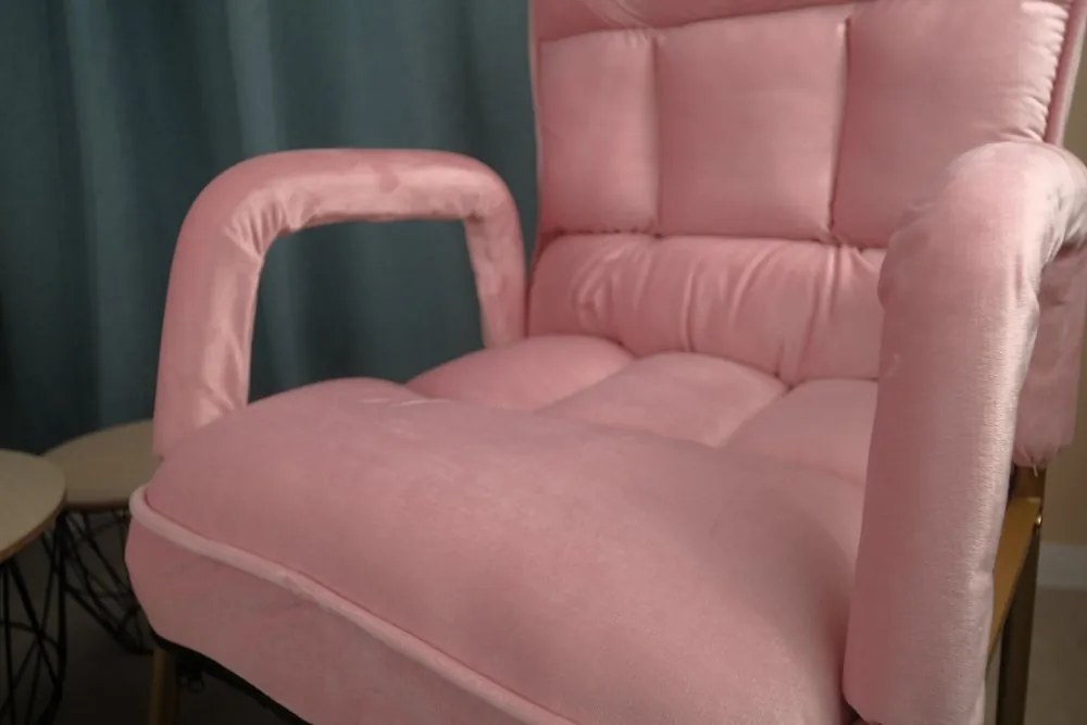Fotoliu cu suport pentru picioare Pink Elegance