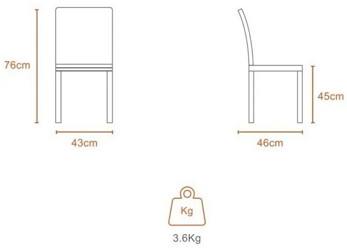 Scaun pliant Flap Yolk 43 x 46 x 76 cm