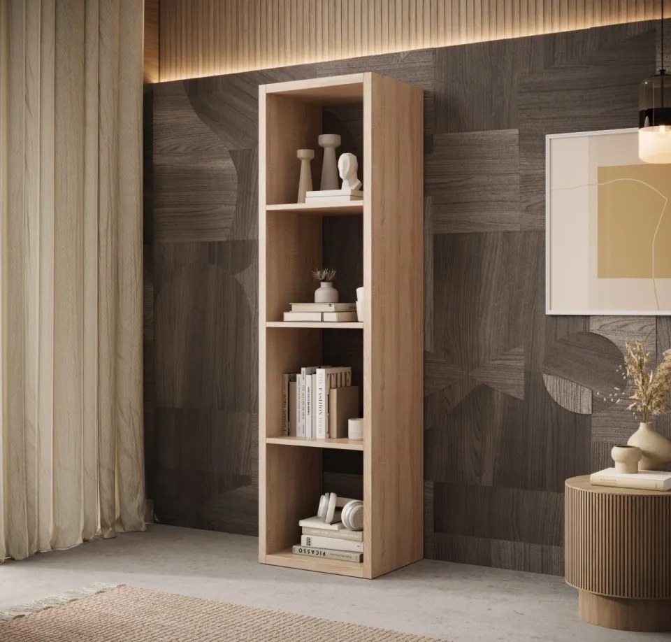 Bibliotecă 40x150 cm, Cleo II, ADRK Furniture (Culoare: Alb)