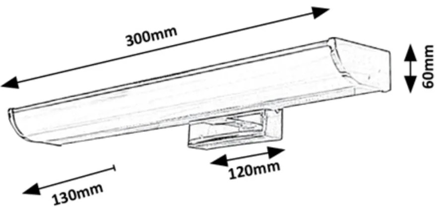 Aplica LED de perete / oglinda pentru baie IP44 Evron 30cm