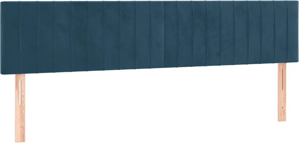 vidaXL Tăblii de pat, albastru închis, 200x5x78/88 cm, catifea