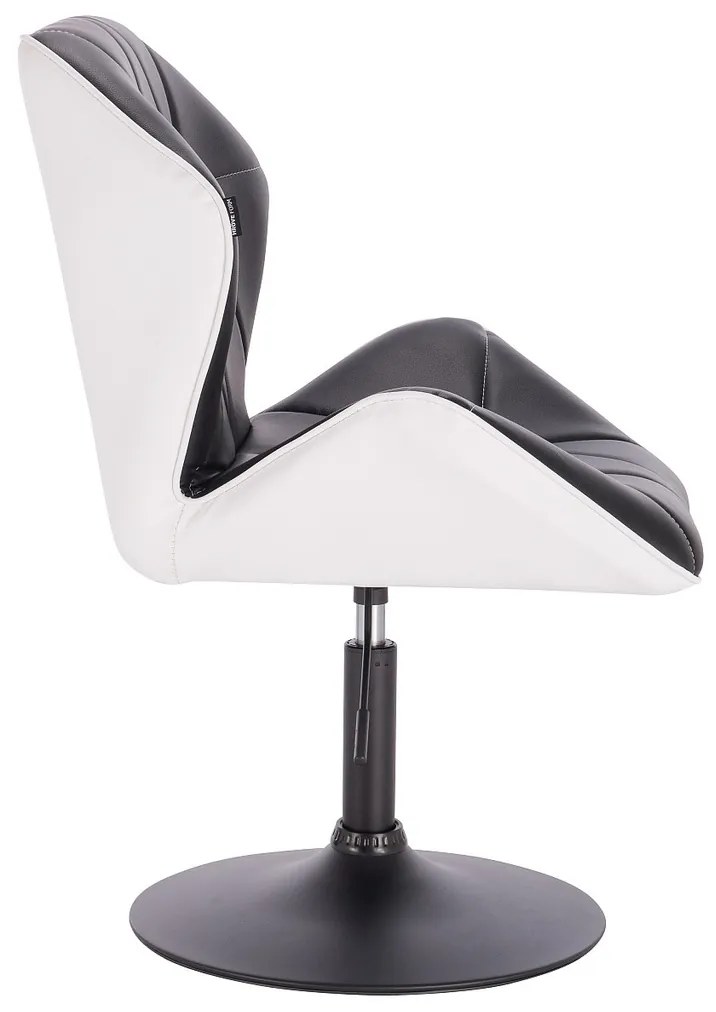 HR212N SCAUN Neagră-Alb cu Bază Neagră