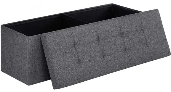 Bancheta Pliabila Amara, Cu Lada, Gri Inchis, 110 x 38 x 38 cm