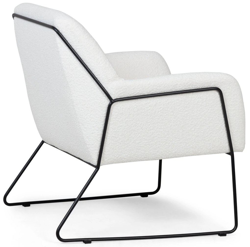 Fotoliu de design Culoare alb, MILAN