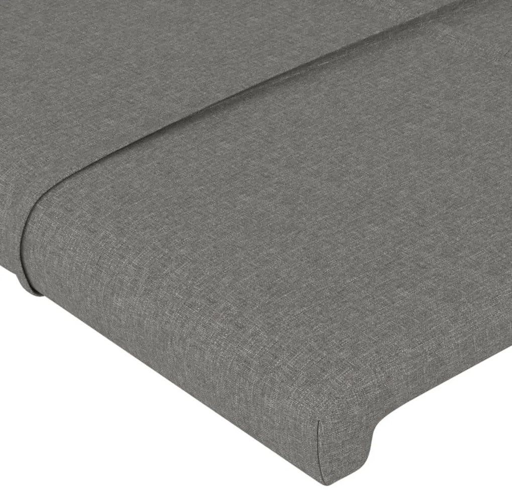 Tablie de pat cu aripioare gri inchis 203x16x118 128 cm textil 1, Morke gra, 203 x 16 x 118 128 cm