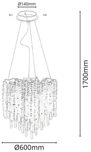 Lustră de cristal pe cablu 9xG9/40W/230V auriu