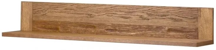 Etajera suspendata din pal si furnir Velvet 35 Large Stejar Rustic, l161xA25xH24 cm