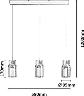 Rabalux 72036 - Lustră LED pe cablu ZAYEN LED/27W/230V 3000K auriu