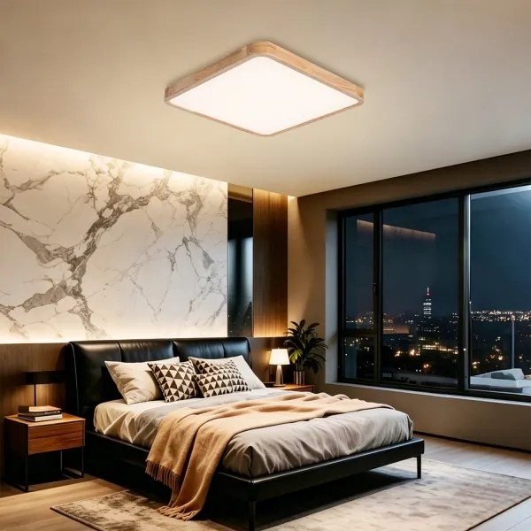 BRILAGI - Lampă LED dimabilă WOODLINE SQUARE LED/80W/230V stejar 60x60 cm + telecomandă