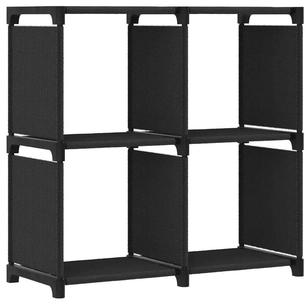 vidaXL Raft expunere, 4 cuburi, negru, 69x30x72,5 cm, material textil