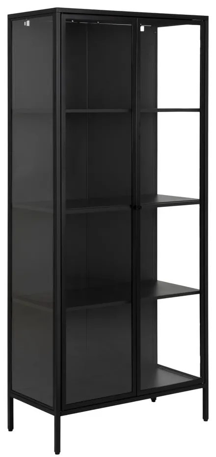 Vitrină din metal Actona Newcastle, înălțime 180 cm, negru