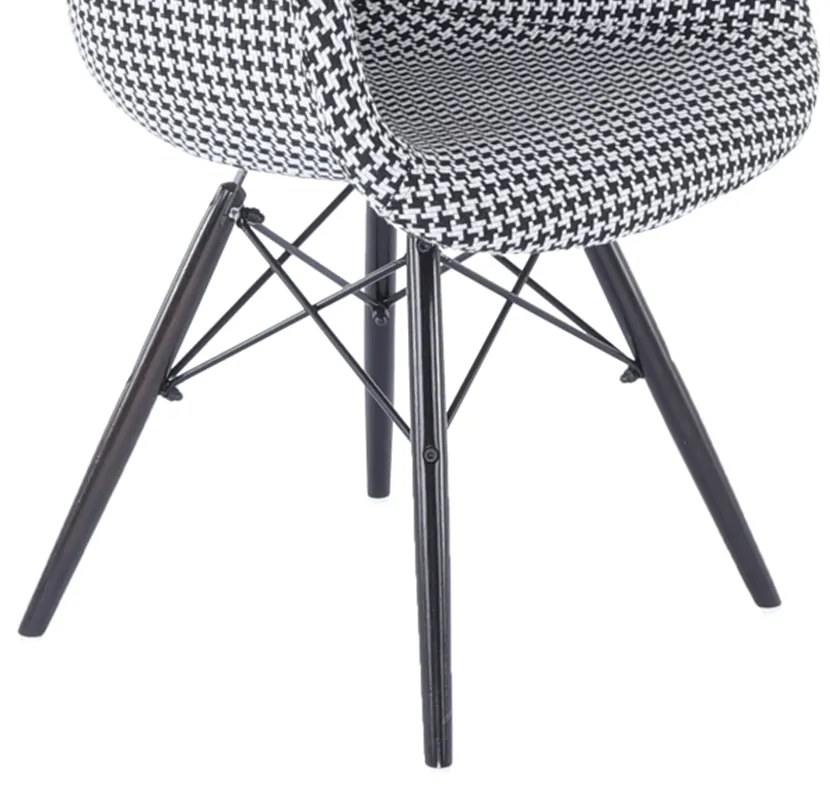 Fotoliu, textil cu model/lemn masiv, AMPER