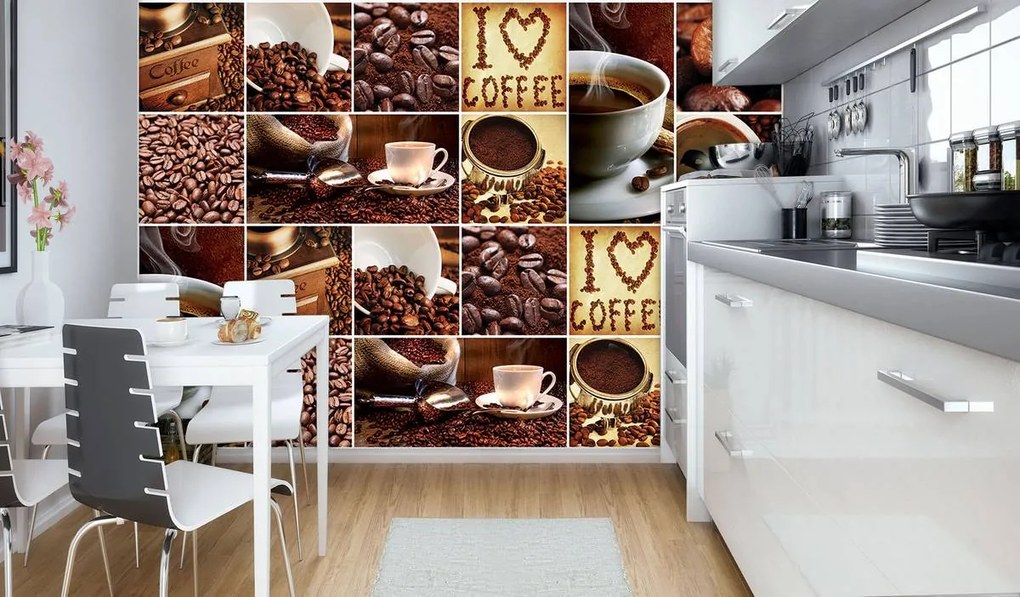Fototapet - I Love Coffee - colaj (152,5x104 cm)