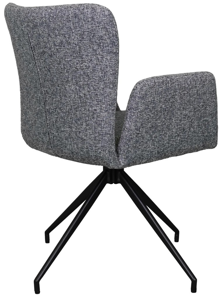 MAZZONI EXPORT SARETTA Gri albăstrui (material Java 48) - SCAUN MODERN PIVOTANT TAPIȚAT PENTRU SALON/SUFRAGERIE/BIROU LOFT