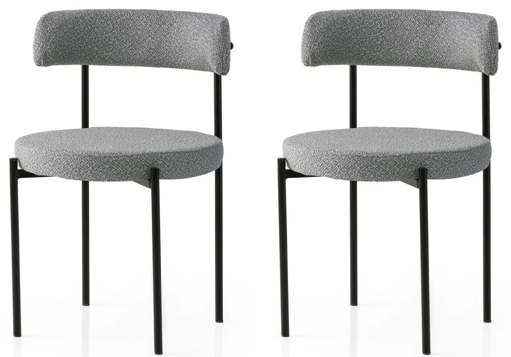 Set 2 buc. scaune bucătărie Gindera V2 (Negru + gri închis). 1127582