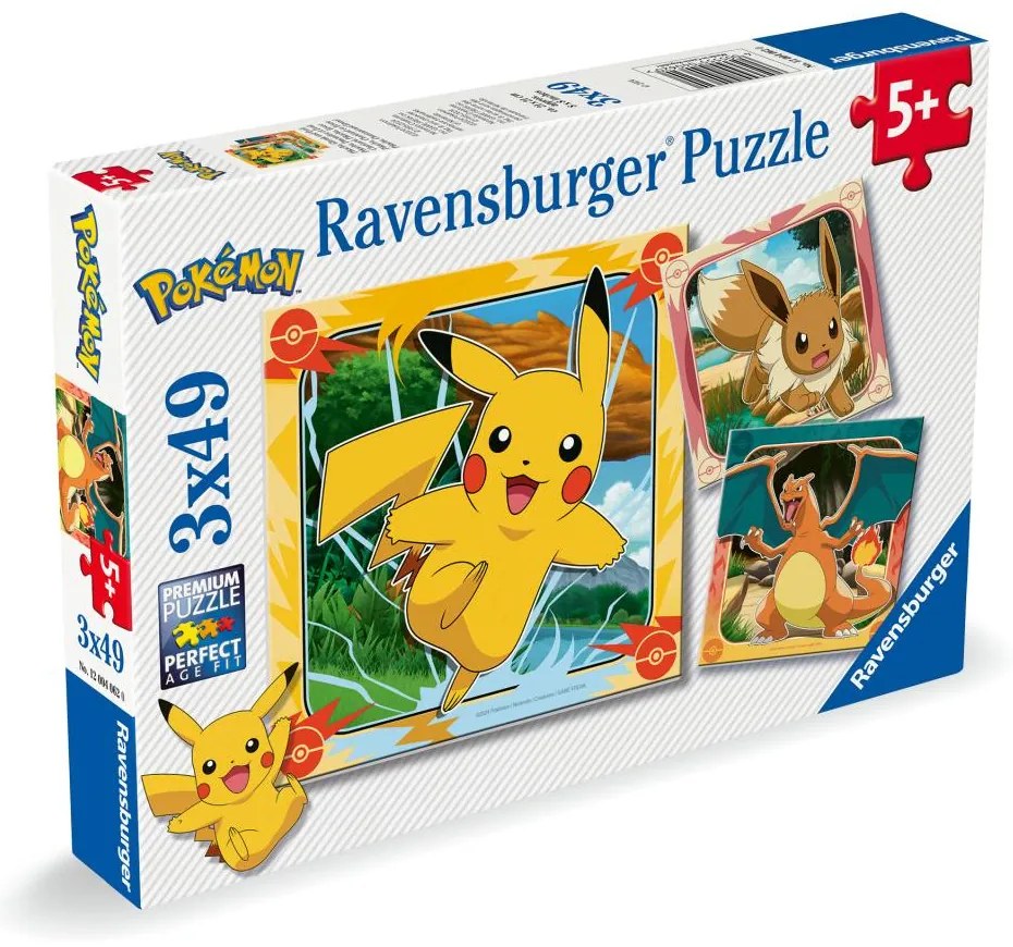 PUZZLE POKEMON 3X49 PIESE - RAVENSBURGER (RVSPC04062)