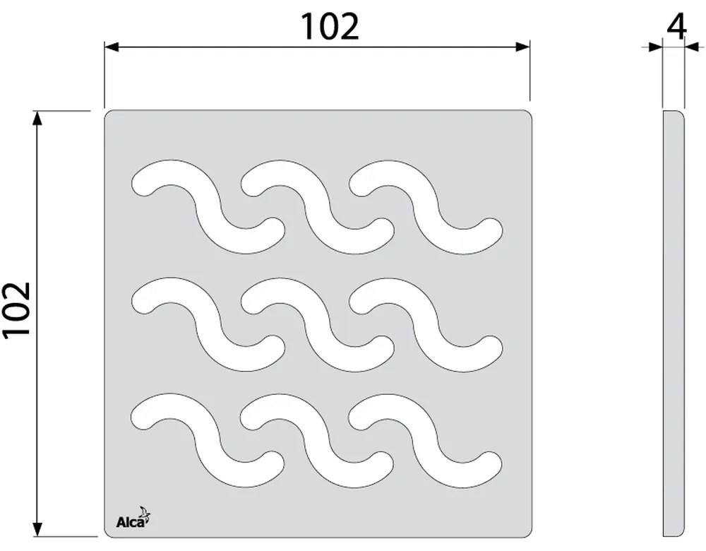 Gratar sifon pardoseala din otel inoxidabil 102x102 mm Alcadrain MPV002 MPV002