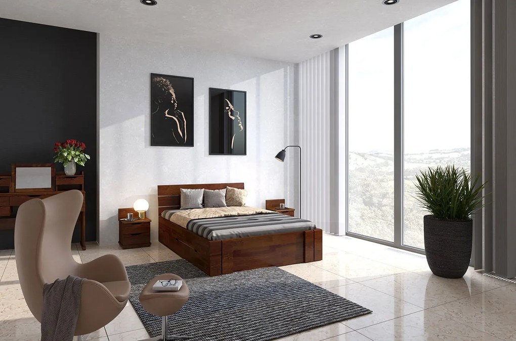 Pat matrimonial 160 cm Tosen High Drawers (pin). Promo -26%. 800208