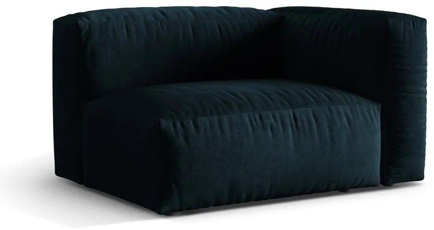 Modul pentru canapea modulară albastru închis cu tapițerie din catifea (cu colț pe partea dreaptă) Martina – Micadoni