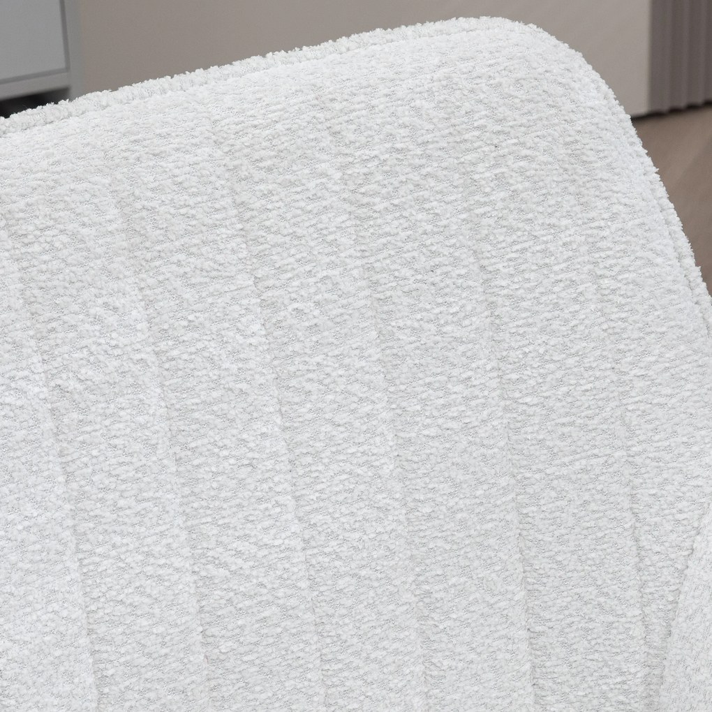 HOMCOM Scaun de Birou din Material Textil cu Înălțime Reglabilă, Scaun de Birou Pivotant cu Cotiere și Rotile, 58x58x83-93 cm, Alb | Aosom Romania