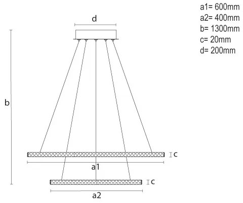 Candelabru LED dimmabil suspendat pe cablu LED/150W/230V 3000-6500K + telecomandă