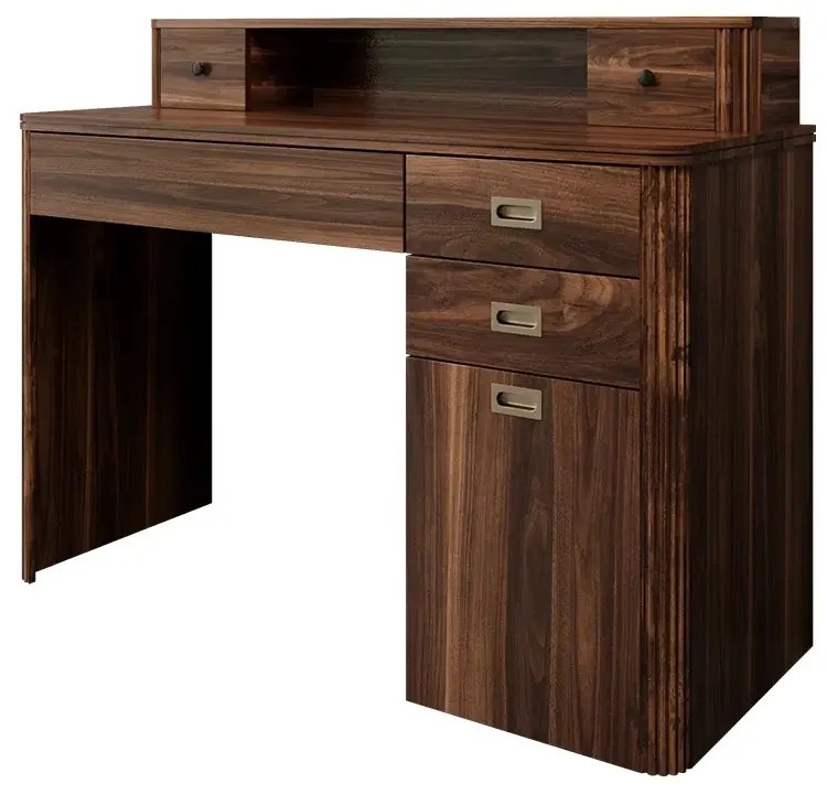 BIM2 - Masa de birou , 120 cm, home office cu 5 sertare - Maro