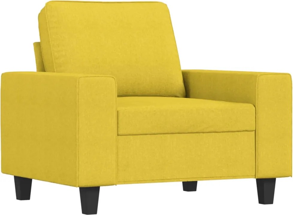 vidaXL Fotoliu canapea, galben deschis, 60 cm, țesătură