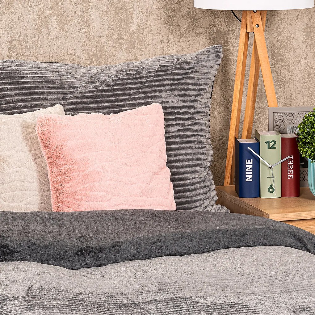 4Home Lenjerie de pat din microflanel Stripe gri, 140 x 200 cm, 70 x 90 cm