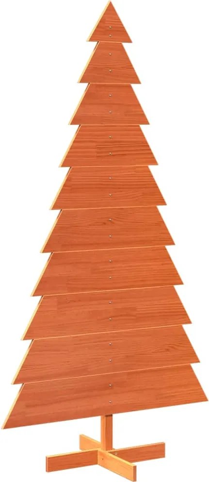 vidaXL Brad de Crăciun decorativ, maro ceruit, 180 cm, lemn pin masiv