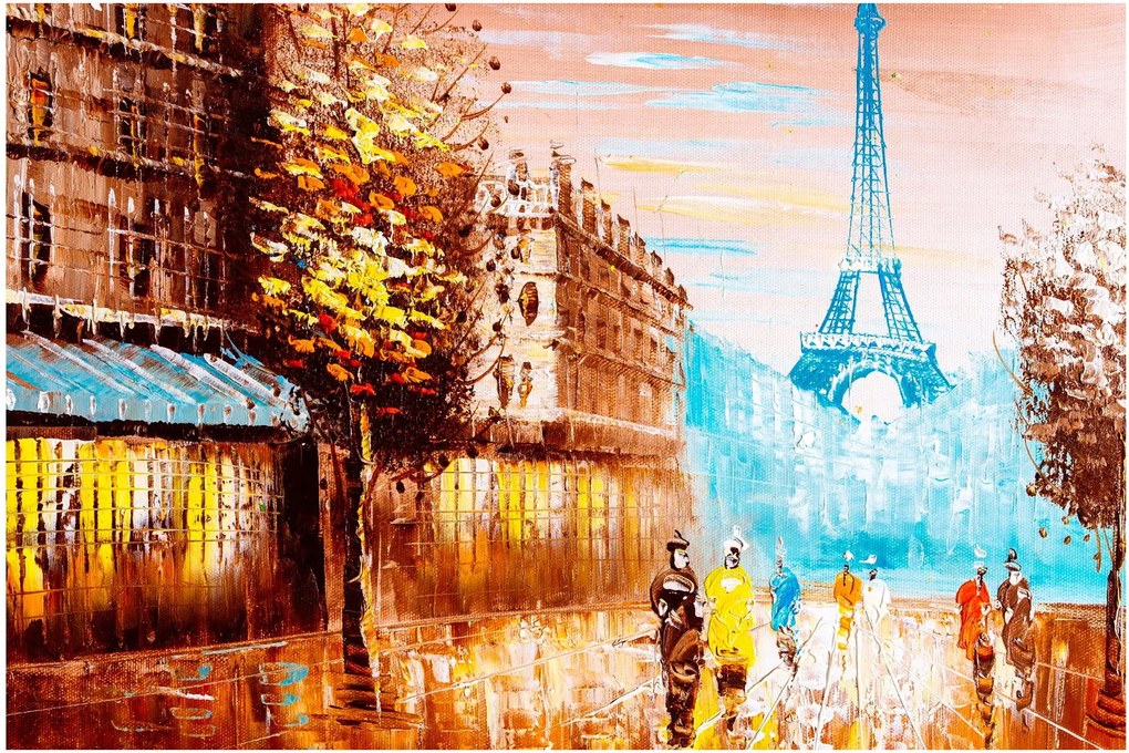 Tablou - Vremea ploioasă și Turnul Eiffel (90x60 cm)