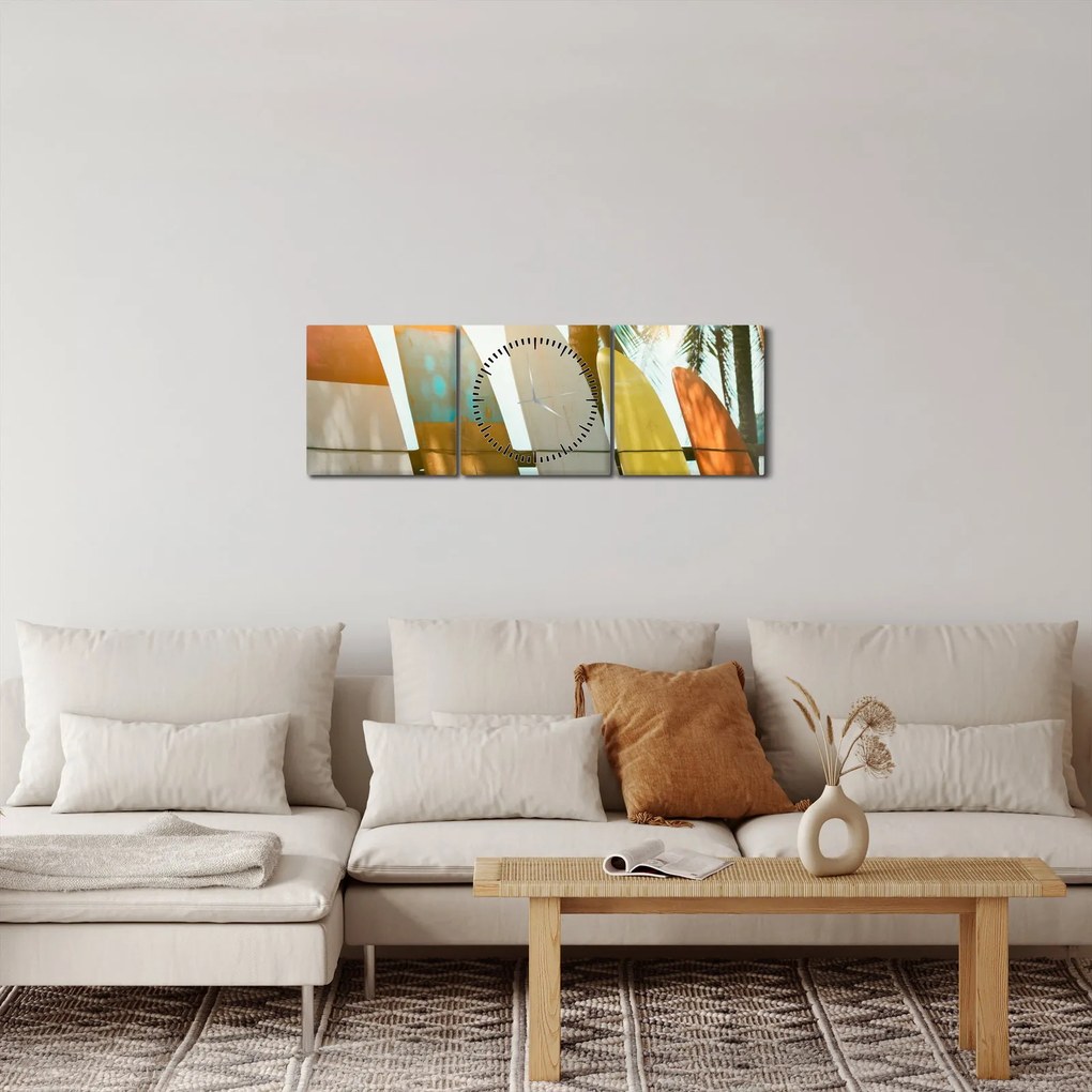 Tablou - Plăci de surf (cu ceas) (90x30 cm)