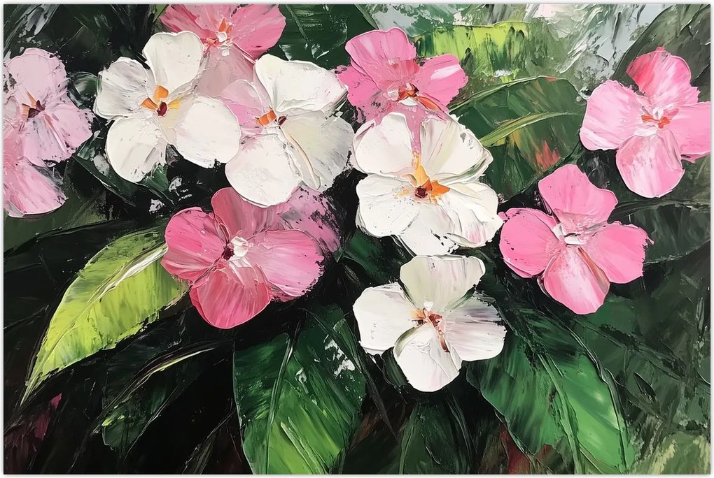 Tablou - Flori roz și albe (90x60 cm)