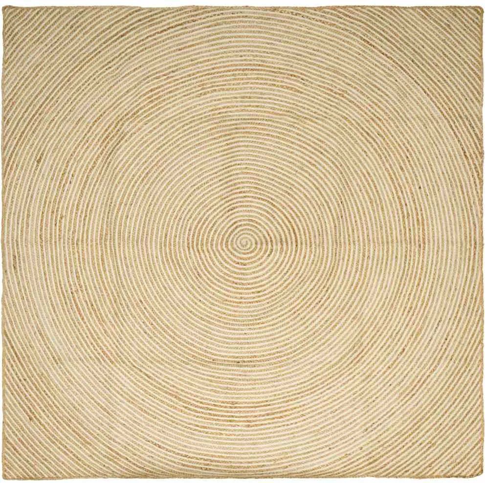 vidaXL Covor Natural și Alb 240 x 240 cm Iută