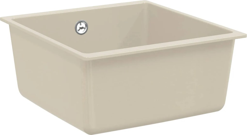 vidaXL Chiuvetă Bej 430 x 460 mm 80% Quartz și 20% Rășină