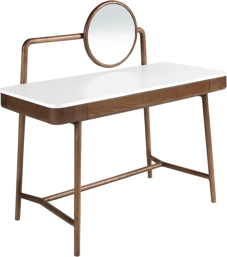 Masa machiaj design LUX White-Walnut