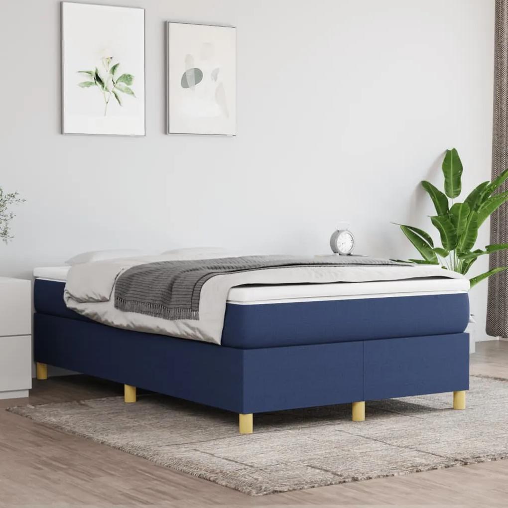 3120951 vidaXL Cadru de pat, albastru, 120 x 200 cm, material textil