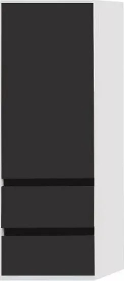 Dulap inalt suspendat cu usa si sertare KolpaSan Pandora mdf negru 130x45 cm