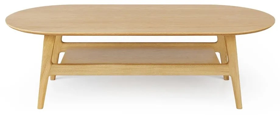 Măsuță de cafea în culoare naturală cu aspect de lemn de stejar 60x130 cm Curved – Woodman