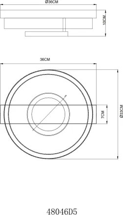Globo 48046D5 - Plafonieră LED ZARA LED/18W/230V 3000K 33x36 cm